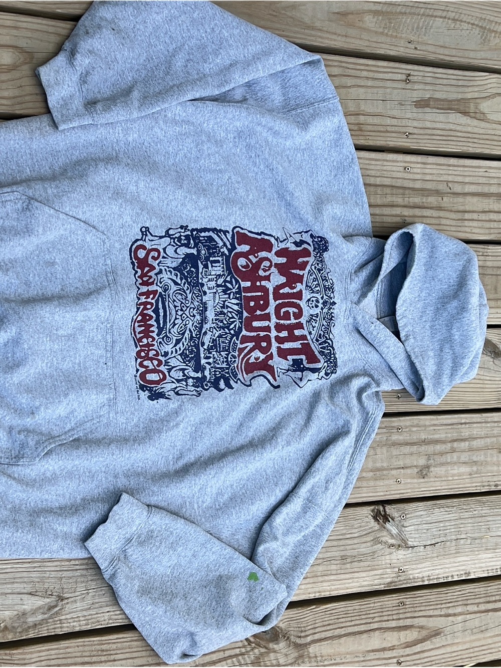 Haight Ashbury Summer of Love Vintage Gray Graphic Pullover Hoodie